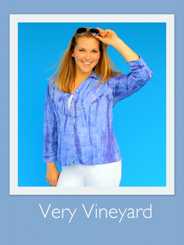 Very Vineyard's new Method Blouse in our Purple Tie Dy Print. Both new for 2014