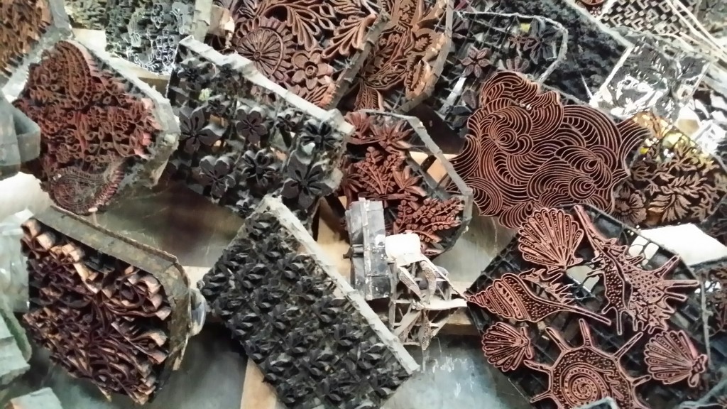 These are the Indonsian Copper Tjaps - or Batik Stamps that are used to create to pattern on the fabrics.